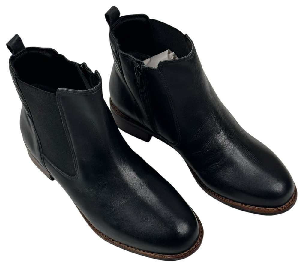 David Tate Luxe Black Leather Chelsea Boots Booties Womens Size 9.5M $210